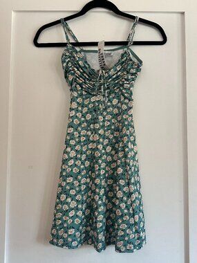 UO Dasha Blue Floral Print Dress Small New with Tags